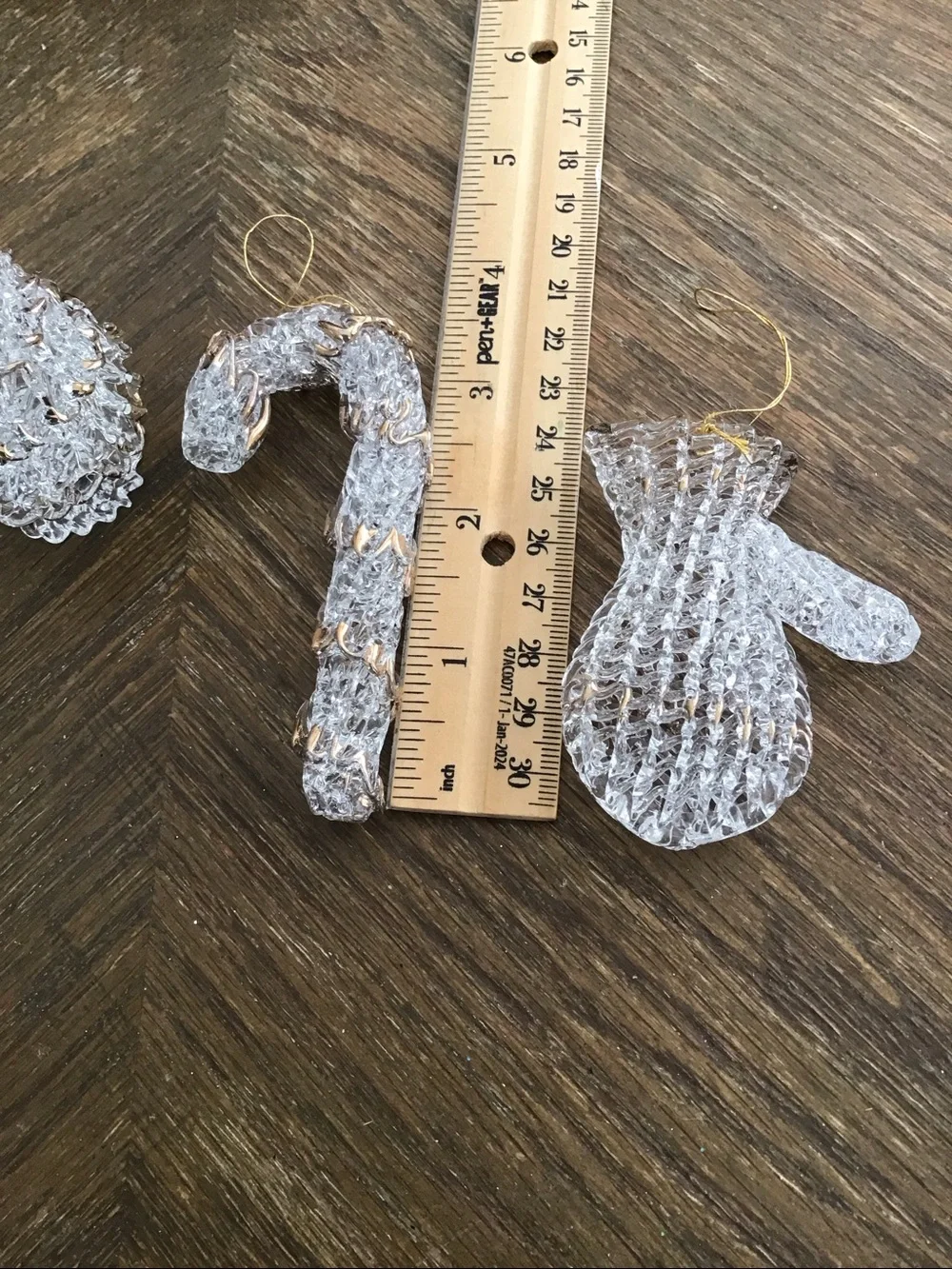 Vintage set features hand-spun glass Christmas tree ornaments